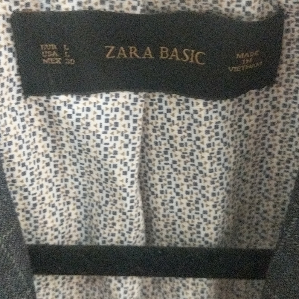 Zara Basic Check Blazer Large - Picture 3 of 4